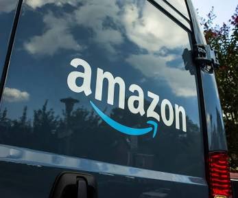 Amazon delivery van with professional branding